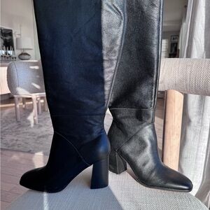Dolce Vita Sleek Black Leather Heeled Boots